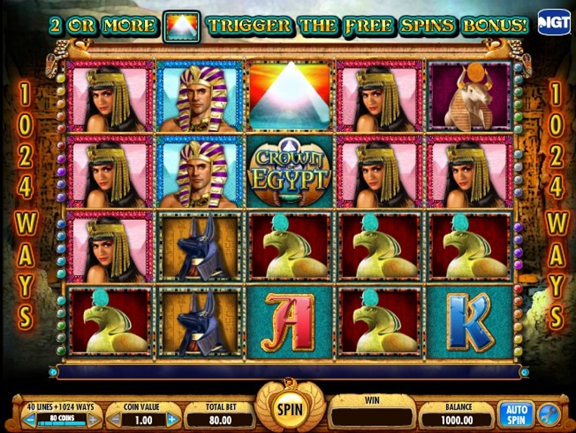 slot machine crown of egypt igt